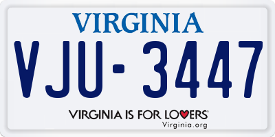 VA license plate VJU3447