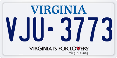VA license plate VJU3773