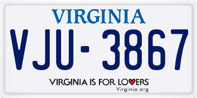 VA license plate VJU3867
