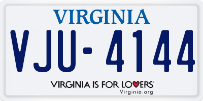 VA license plate VJU4144