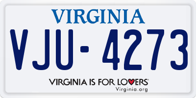 VA license plate VJU4273