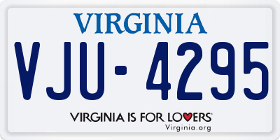 VA license plate VJU4295