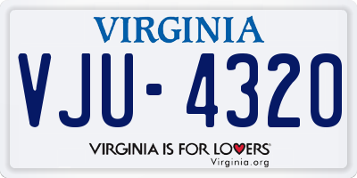 VA license plate VJU4320