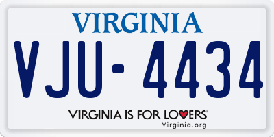 VA license plate VJU4434