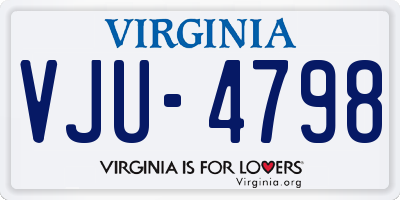 VA license plate VJU4798