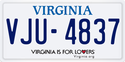 VA license plate VJU4837