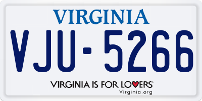VA license plate VJU5266