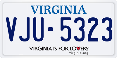 VA license plate VJU5323