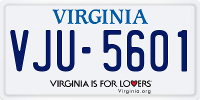 VA license plate VJU5601