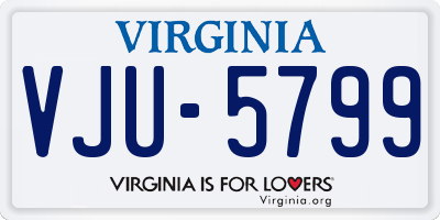 VA license plate VJU5799