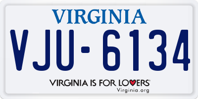 VA license plate VJU6134
