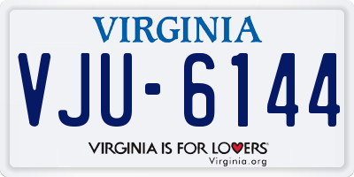 VA license plate VJU6144