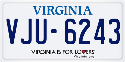 VA license plate VJU6243