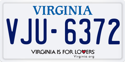 VA license plate VJU6372