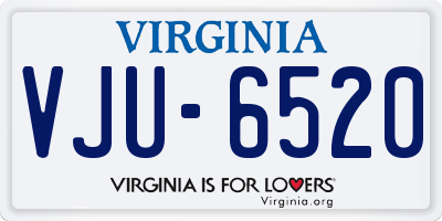 VA license plate VJU6520