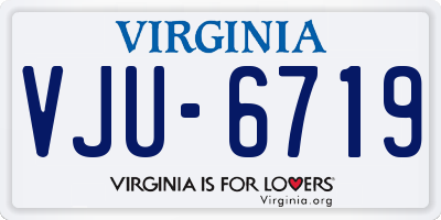 VA license plate VJU6719