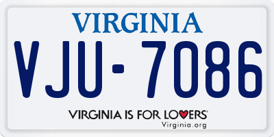 VA license plate VJU7086