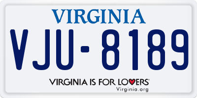 VA license plate VJU8189