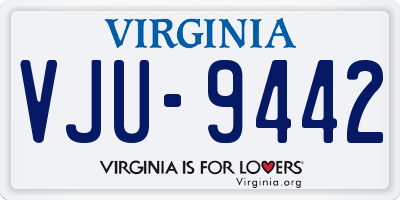 VA license plate VJU9442