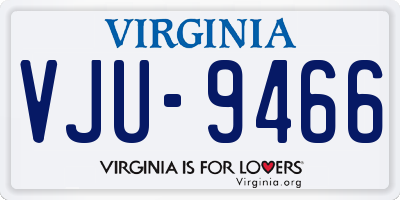 VA license plate VJU9466