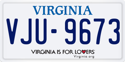 VA license plate VJU9673