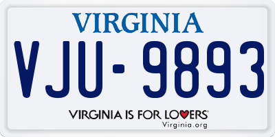 VA license plate VJU9893