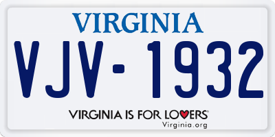 VA license plate VJV1932