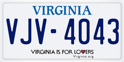 VA license plate VJV4043