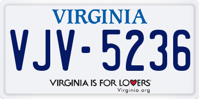 VA license plate VJV5236