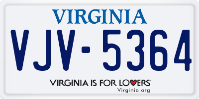 VA license plate VJV5364