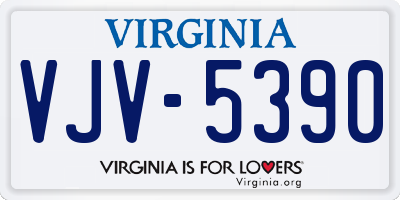 VA license plate VJV5390