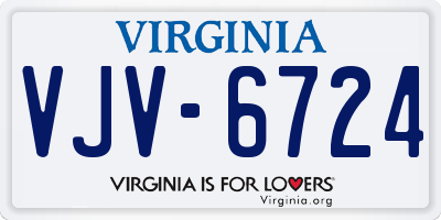 VA license plate VJV6724