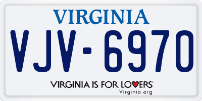 VA license plate VJV6970