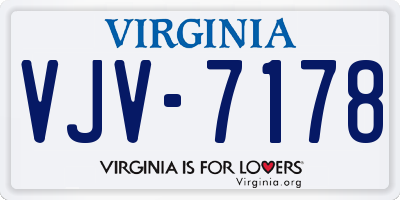 VA license plate VJV7178