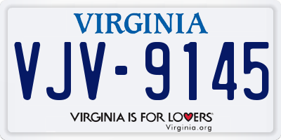 VA license plate VJV9145