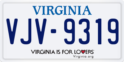 VA license plate VJV9319
