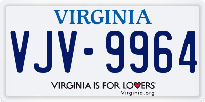 VA license plate VJV9964