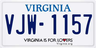 VA license plate VJW1157