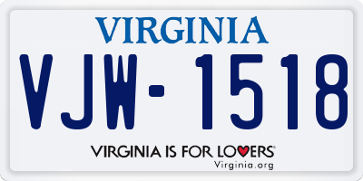 VA license plate VJW1518