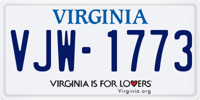 VA license plate VJW1773