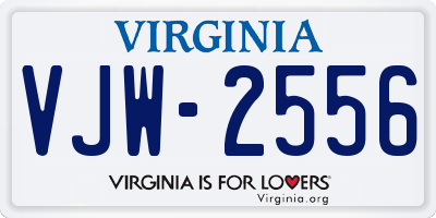 VA license plate VJW2556