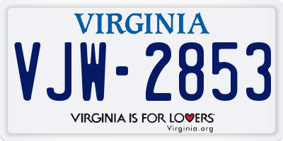 VA license plate VJW2853