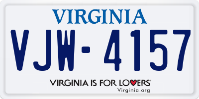VA license plate VJW4157