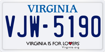 VA license plate VJW5190