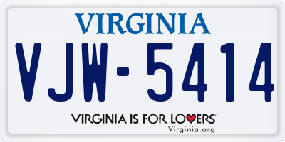 VA license plate VJW5414