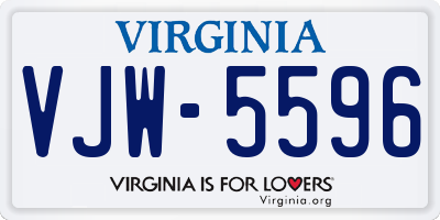 VA license plate VJW5596