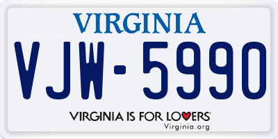 VA license plate VJW5990