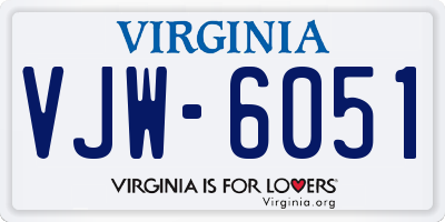 VA license plate VJW6051