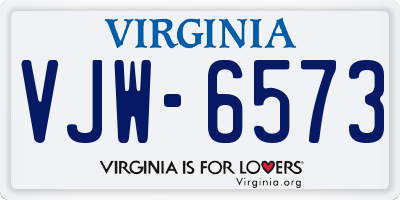 VA license plate VJW6573