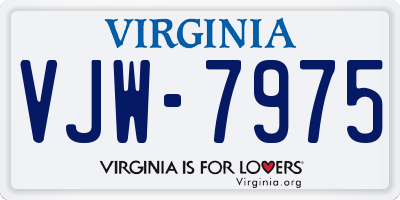 VA license plate VJW7975